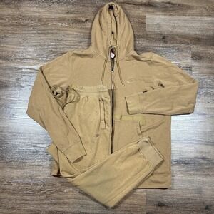 Nike Sportswear Jumpsuit Men's XXL Golden Beige Joggers Full Zip Jacket AF-1